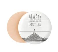 Believe Impossible Black White Quote Air Cushion Makeup Foundation Sponge Powder Puff