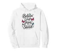 Believe In Jesus And You Will Be Saved Colorful Christian Pullover Hoodie
