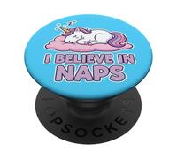 Believe in Naps Unicorn Cartoon Sleep Vibes PopSockets Adhesive PopGrip