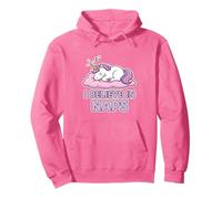 Believe in Naps Unicorn Cartoon Sleep Vibes Pullover Hoodie