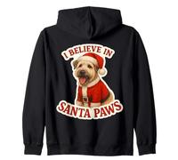 Believe In Santa Paws Soft Coated Wheaten Terrier Christmas Zip Hoodie