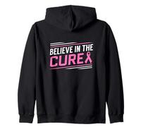 Believe In The Cure Cancer Ribbon Zip Hoodie
