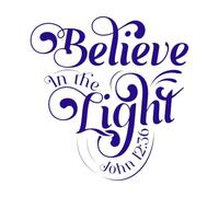 Believe in The Light John Bible Christian Scriptures Motivational and Inspirational Wall Stickers Paster Paper 54.6x56.7cm Waterproof DarkBlue