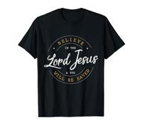 Believe in the Lord Jesus and Your Saved - Christian Women Value Graphic T-Shirt
