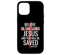 Believe In The Lord Jesus You Will Be Saved Cross Christian Case for iPhone 12/12 Pro