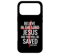 Believe In The Lord Jesus You Will Be Saved Cross Christian Case for iPhone 17 Pro Max