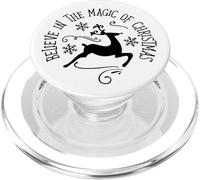 Believe in The Magic of Christmas Reindeer Christmas Holiday PopSockets PopGrip for MagSafe