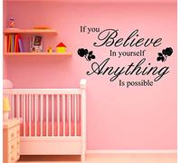Believe in Yourself - 0315 - Self Adhesive Vinyl Wall Art Decal, Mural, Transfer, Gloss or Matt Finish, 75 Colours, 5 Sizes, Interior or Exterior use, Easy to Apply, Instructions provided
