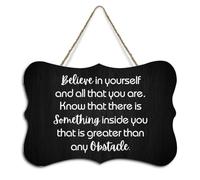 Believe in Yourself And All That You Are Rustic Hanging Wood Sign with Quotes Wood Plaque for Farmhouse Home Office School, Wall Decor Hanging Art, Housewarming Gift, 4"x6"