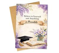 Believe in Yourself and Anything is Possible Card Happy Congratulations Graduation Cards Gift for College High School Student Him Her Friend Gifts Congrats Graduate Grad Greeting Card 5.3''x8" G65