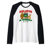 Believe in Yourself Bigfoot Sasquatch Mothman Cryptids Xmas Raglan Baseball Tee