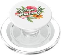 Believe In Yourself Floral Watercolor Inspiring Self Esteem PopSockets PopGrip for MagSafe