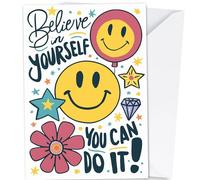 Believe In Yourself Motivational Card, Good Luck, Thinking of You, A5 Size 14.8cm x 21cm with Envelope