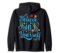 Believe in Yourself - Motivational Positive Quote Typography Zip Hoodie