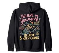 Believe In Yourself Success Rocket Test Day Zip Hoodie