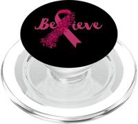 Believe Pink Breast Cancer Awareness Gifts for Men Women PopSockets PopGrip for MagSafe