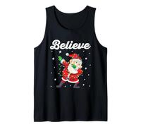 Believe Santa Dabbing Stars Around Christmas Holiday Costume Tank Top