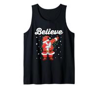 Believe Santa Dabbing Stars Around Cute Xmas Holiday Costume Tank Top