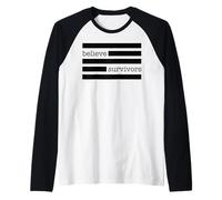 Believe Survivors Sexual Assault Awareness Feminist Raglan Baseball Tee