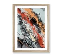 Believe The Truth In Abstract Modern Framed Wall Art Print, Ready to Hang Picture for Living Room Bedroom Home Office Décor, Oak A2 (64 x 46 cm)