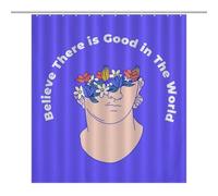Believe There Is Good in The WorldOpaque Polyester Shower Curtain, Water-Resistant, Heat-Resistant, 12 C-Shaped Hooks & Stainless Grommets - Shower Curtains, Shower Curtains for Bathroom, Bathroom Sho