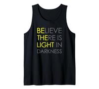 Believe There is Light in Darkness Strength Jesus Cross Lion Tank Top