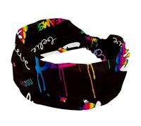 Believe Unicorns Dreams Cartoon Black Headbands for Women, Yoga Workout Headband, Elastic Criss Hairband, Soft Hairwrap, Fashion Turban Head Band