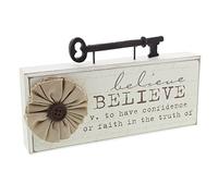 Believe Vintage Collection Cream Wooden Mantel Block with Key