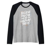 Believe You Can and You’re Halfway There - Motivation Quote Raglan Baseball Tee