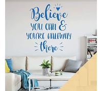 Believe You Can and You're Halfway There - Wall Quote, Wall Art Sticker [Large] [Cream]