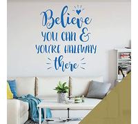 Believe You Can and You're Halfway There - Wall Quote, Wall Art Sticker [Medium] [Gold]