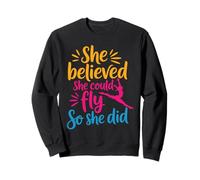 Believed She Could Fly Cheerleader Gymnast Girl Gymnastic Sweatshirt