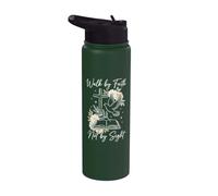 Believer Walk By Faith Not By Sight Bible Verse Stainless Steel Insulated Water Bottle