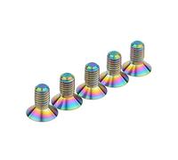 Believewang 5 Pcs Titanium M5 X 10 12 15 20 25 30mm Hexagon Socket Flat Countersunk Head Screw Bolts, Rainbow, M5x10mm