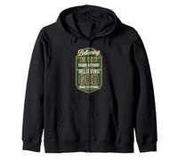 Believing God Means Everything Bold Fun Christian Faith Zip Hoodie