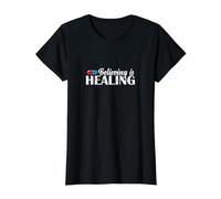 Believing is Healing Placebo Value Graphic T-Shirt, Women, Black, XS