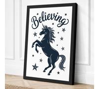 Believing Unicorn Modern Canvas Wall Art Print 36x24 Inch (91 x 61 cm)