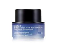 belif Aqua bomb sleeping mask (travel size) | Pillow proof jelly-pudding overnight sleeping mask, hydrating, brightening and revitalise skin with hyaluronic & niacinamide, Korean skincare (10ml)