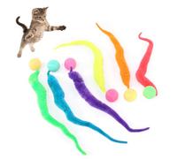 BELIHOME Pack of 6 Wobble Balls for Cats, Worm Cat Toy, Interactive Toy for Cats, Bouncy Ball, Funny Cat Toy, Cat Ball, Long Tail Ball for Cats of All Ages