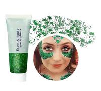Beliky Girl Body Glitter Gel, 50ml Face Glitters Body Sequins Shimmer Liquid Eyeshadow, Mermaid Sequins Liquid Holographic Glitter Gel, Chunky Glitters for Eye Hair Nail DIY Art(Green)
