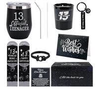 Belillpipi 13th Birthday Gift Set for Men Women, Cheers to 13 Years Tumbler Gift Box, Funny 18th Birthday Gifts for Him Her with Socks Candle Keychain