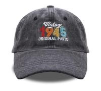 Belillpipi 80th Birthday Baseball Cap for Men,1945 Colourful Baseball Hat Cotton, 80th Birthday Gifts, Gift Ideas for Dad, Grandad, Husband, Uncle, Brother, Friends