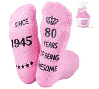 Belillpipi 80th Birthday Gifts for Women 1945 80th Birthday Socks for Women Ideas Present Funny Socks for Grandma Special Gifts for 80 Year Old Woman