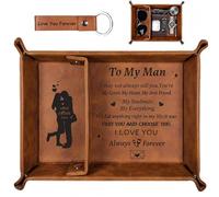Belillpipi Valet Tray Gifts for Husband, Husband Birthday Gift, Mens Bedside Organiser for Him Boyfriend Gifts, Valentine's Day Valet Stand Husband Gifts for Wallet Keys Watch