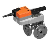Belimo 3-Way Ball Valve DN25 Flange Kvs26 100-240VAC 90s 2/3-point 20Nm IP54 R7025R-B2/SR230A