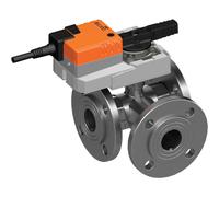 Belimo 3-Way Ball Valve DN32 Flange Kvs32 100-240VAC 20s 2/3-point 16Nm IP54 R7032R-B3/SRD230A