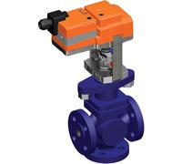 Belimo 3-Way Globe Valve DN32 Flange 20mm Stroke Kvs16 24VAC/DC 35s MP-Bus 0-10/2-10V 1500N IP54 H732S/SVC24A-MP-TPC
