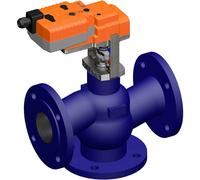 Belimo 3-Way Globe Valve DN65 Flange 18mm Stroke Kvs58 24VAC/DC Fail-Safe 150s MP-Bus 0-10/2-10V 1000N IP54 H764R/NVK24A-MP-TPC