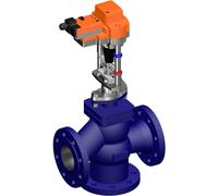 Belimo 3-Way Globe Valve DN65 Flange 30mm Stroke Kvs63 24VAC/DC 150s 2-10V 4500N IP54 H7065X63-S4/RV24A-MF