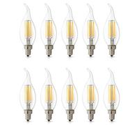 Belinggo 10 Pack E 14 Led Dimmable 4 W Warm White 2700 K, C 35 Bent Tip Flame Shape, Vintage Chandelier Light Bulbs, 40 W